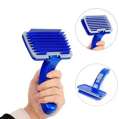Blue Button Brush for Cats and Dogs