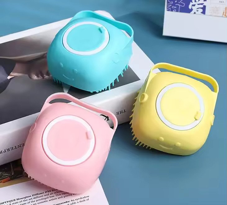Silicone Brush for pets Washing Massage Shampoo Dispenser 1 Silicone Brush for pets Washing Massage Shampoo Dispenser 1