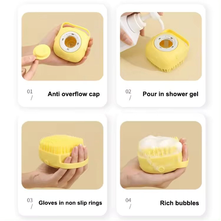 Silicone Brush for pets Washing Massage Shampoo Dispenser 3 Silicone Brush for pets Washing Massage Shampoo Dispenser 3