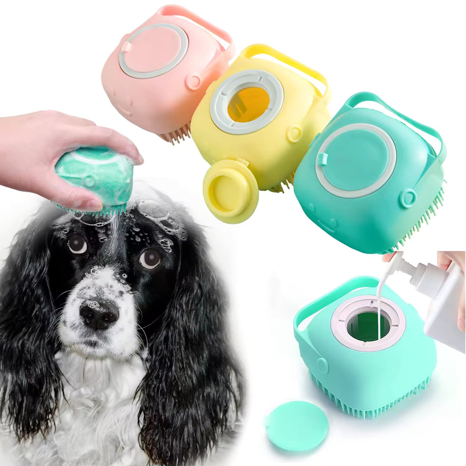 Silicone Brush for pets Washing Massage Shampoo Dispenser 9 Silicone Brush for pets Washing Massage Shampoo Dispenser 9
