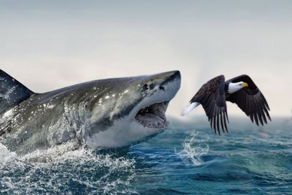 Shark eating eagle